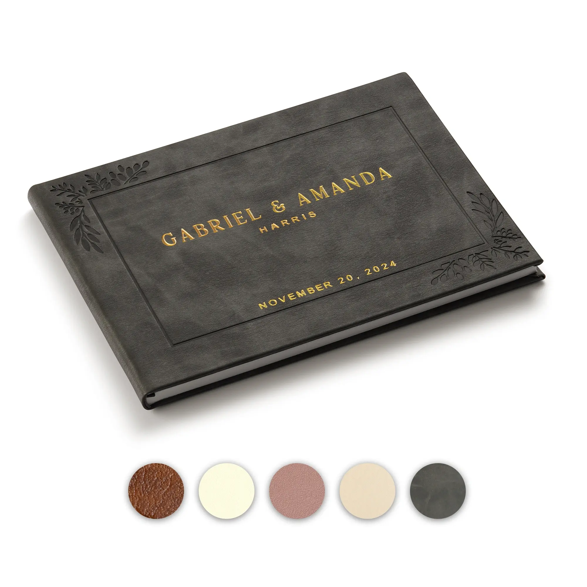 Custom Wedding Guest Book - Charcoal